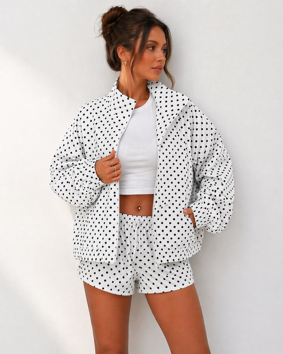 Sienna Polka Bomber Jacket