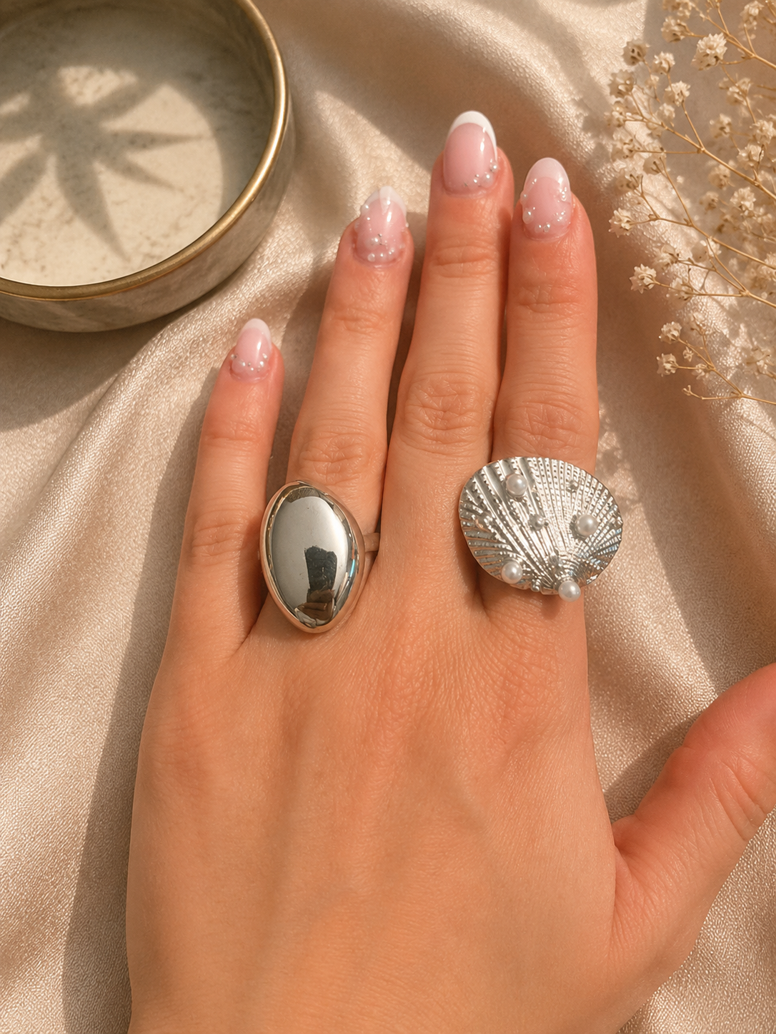 Verstelbare Zilverkleurige Ringen Set 4