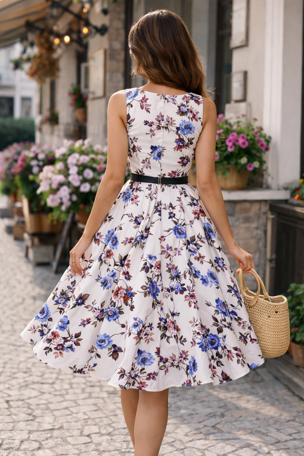 Vintage Zomerjurk met Bloemenprint – Elegante Retro Jurk