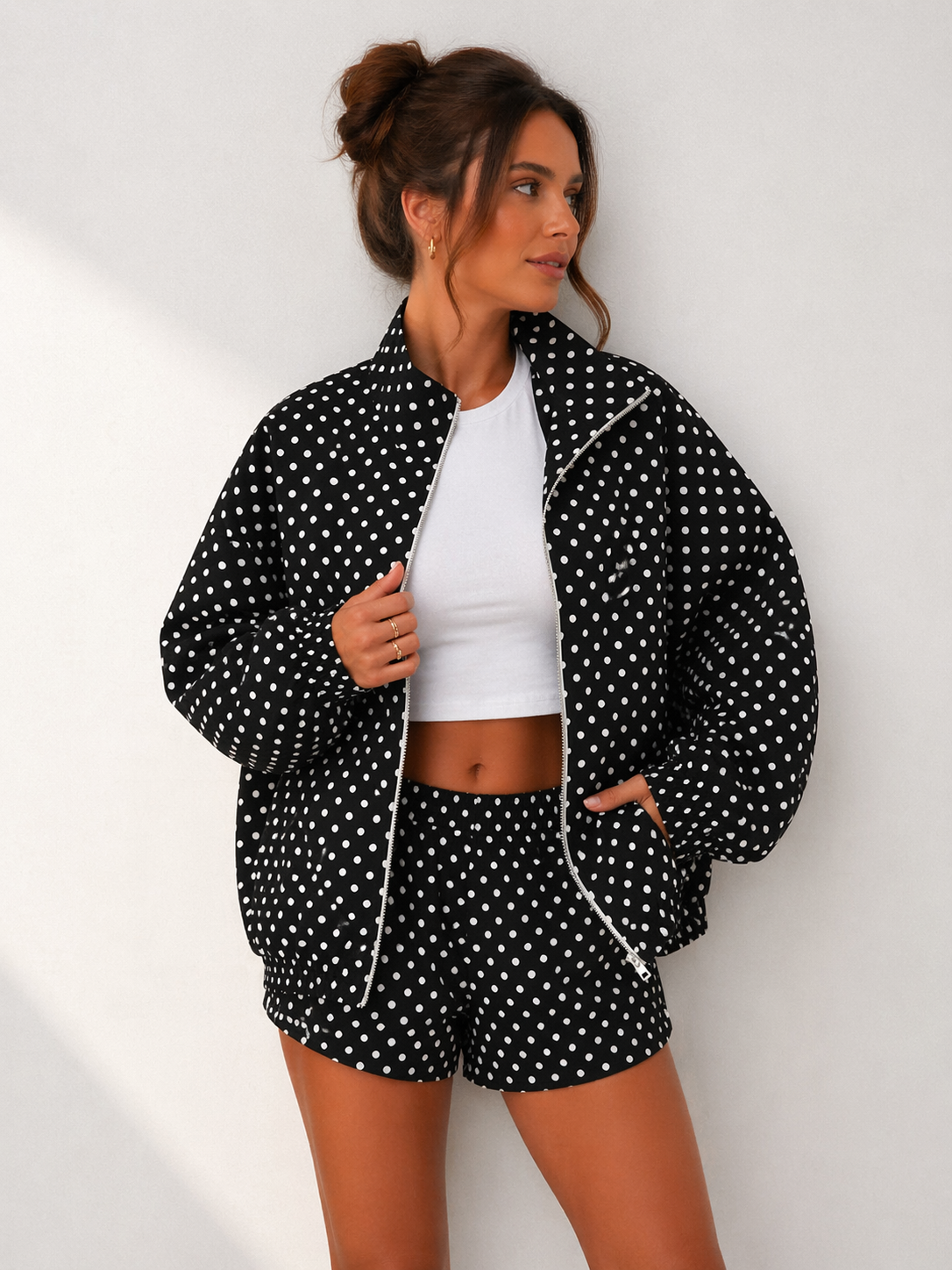 Sienna Polka Bomber Jacket