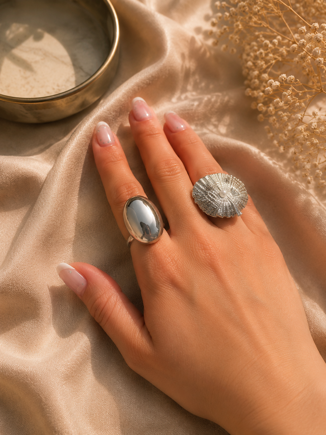 Verstelbare Zilverkleurige Ringen Set 4