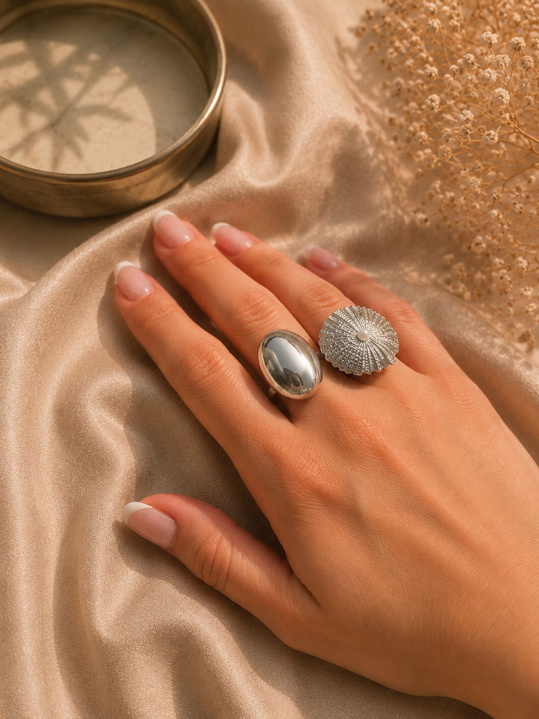 Verstelbare Zilverkleurige Ringen Set 4