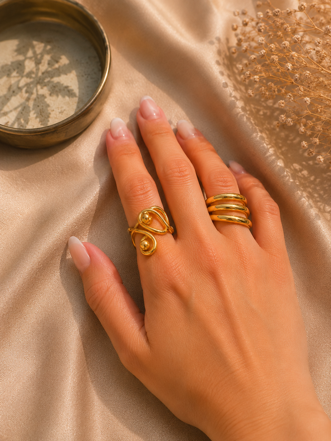 Verstelbare Goudkleurige Ringen Set 4