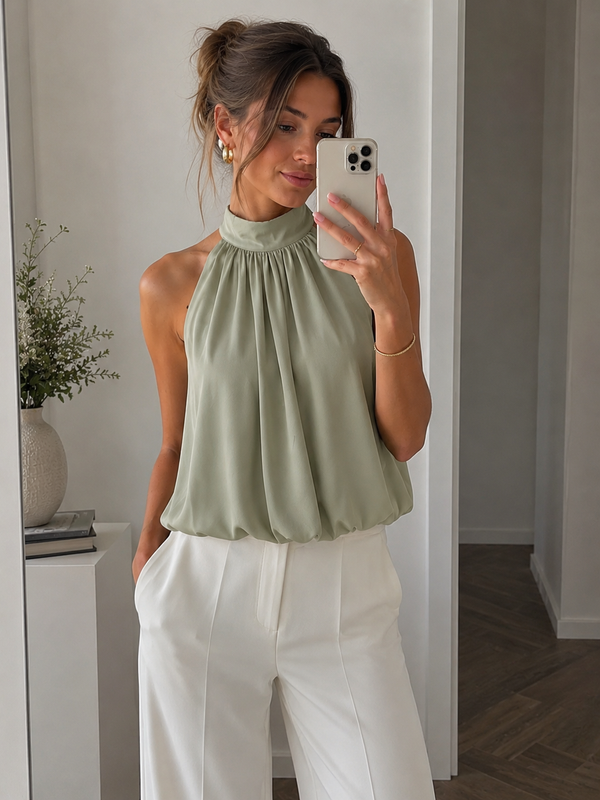 Satijn Halter Top