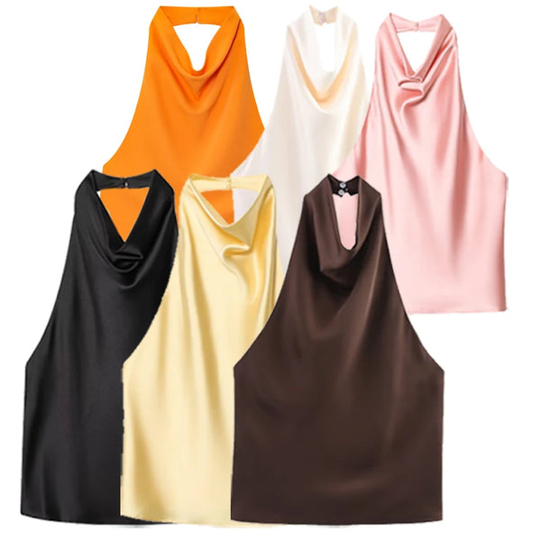 Zijdeachtige Halter Top
