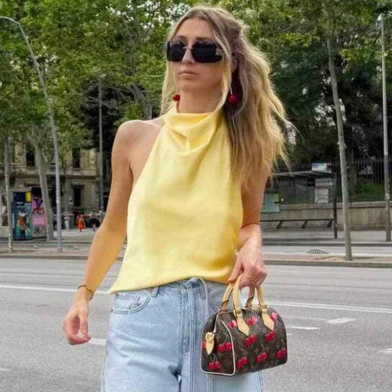 Satijnen Halter Top