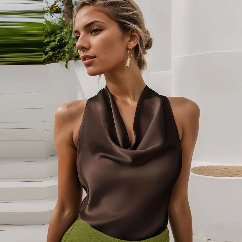 Satijnen Halter Top