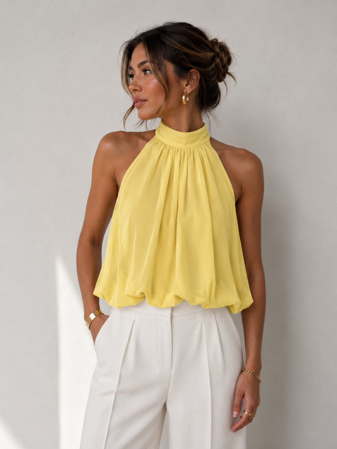 Satijnen Halter Top voor Dames - La Femme Boutique