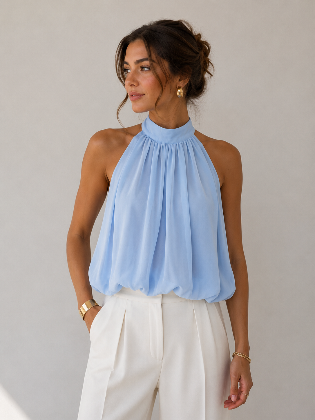 Satijnen Halter Top voor Dames - La Femme Boutique