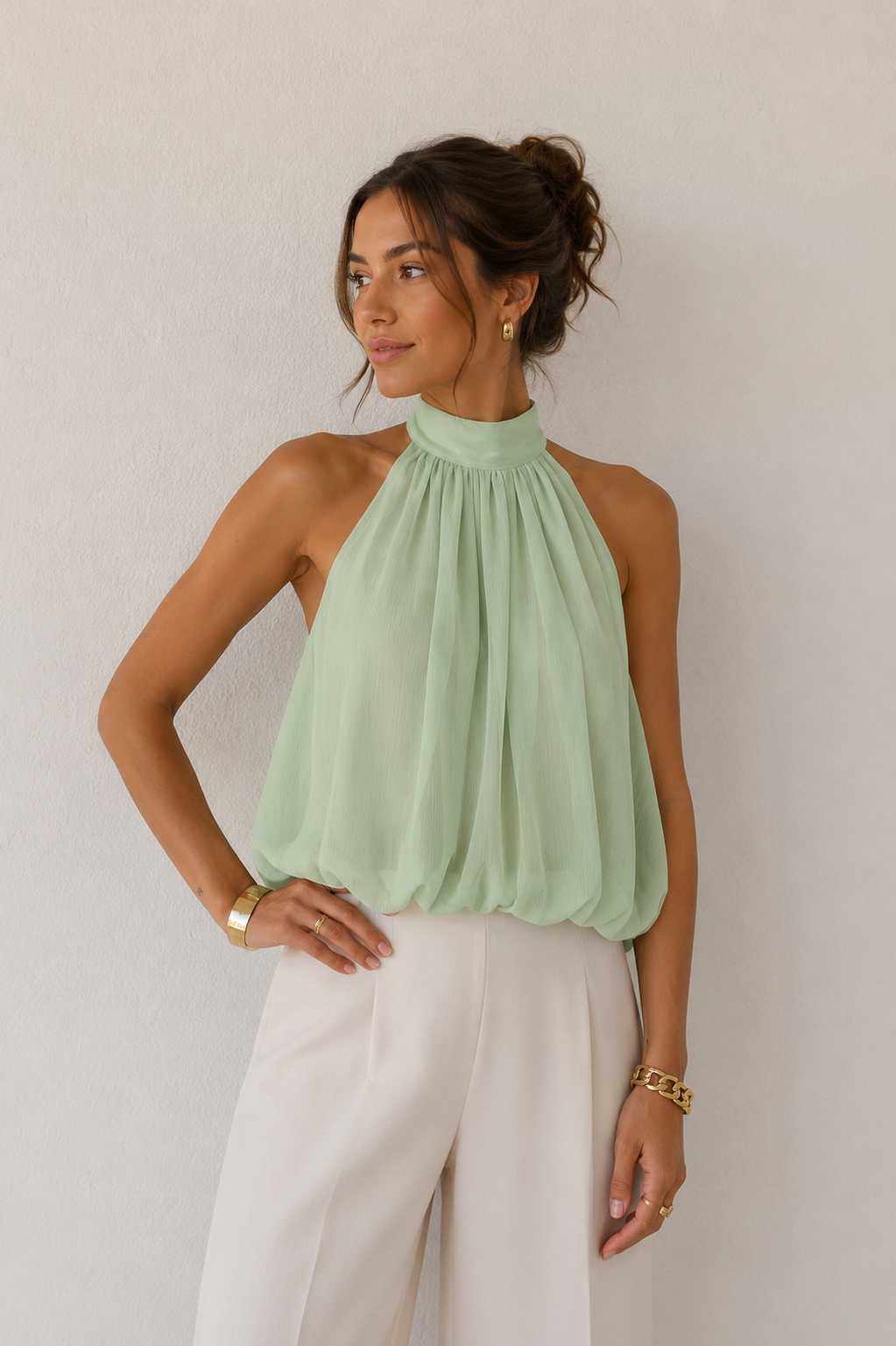 Satijnen Halter Top voor Dames - La Femme Boutique