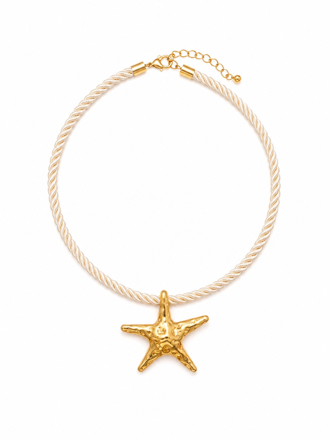 Starfish Rope Necklace Gold