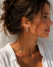 Silver Braided Hoops
