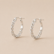 Silver Braided Hoops