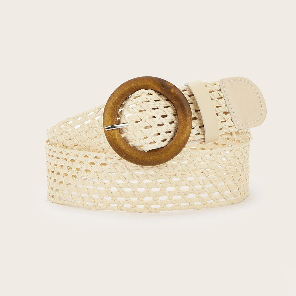Boho Gevlochten Riem met Houten Gesp