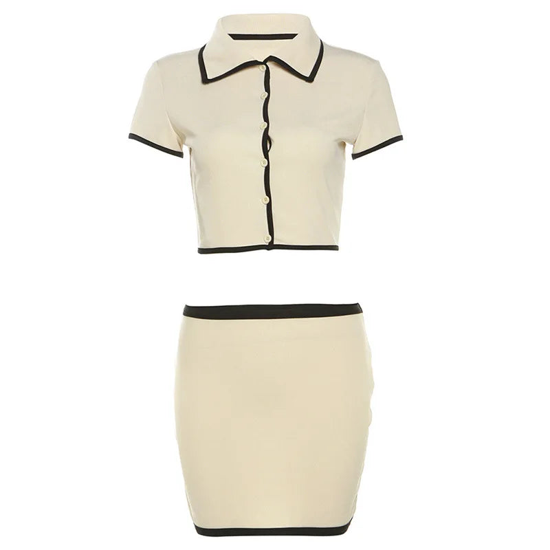 Elegante 2-Delige Zomerset met Crop Top & Minirok