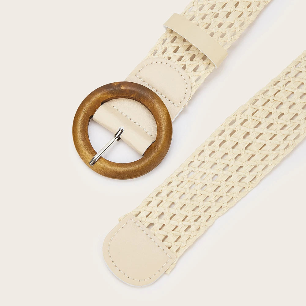 Boho Gevlochten Riem met Houten Gesp