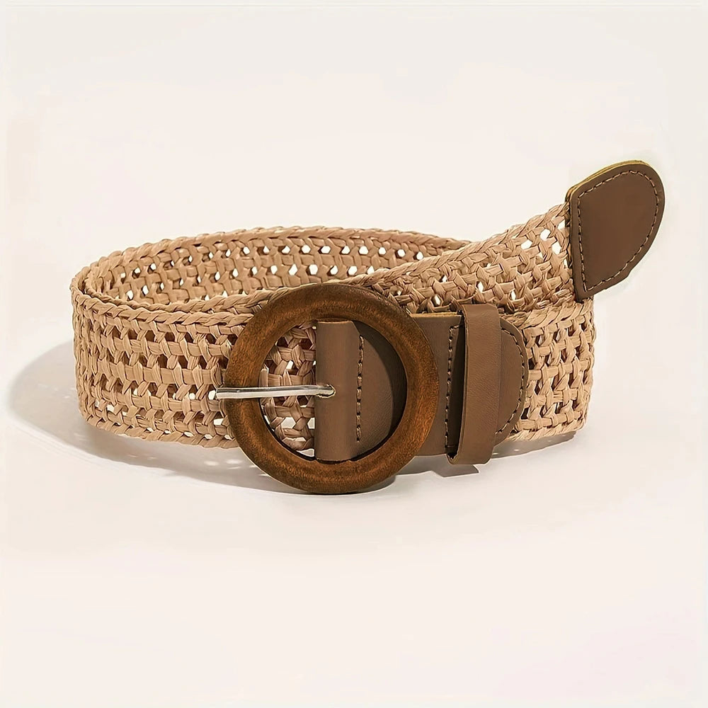 Boho Gevlochten Riem met Houten Gesp
