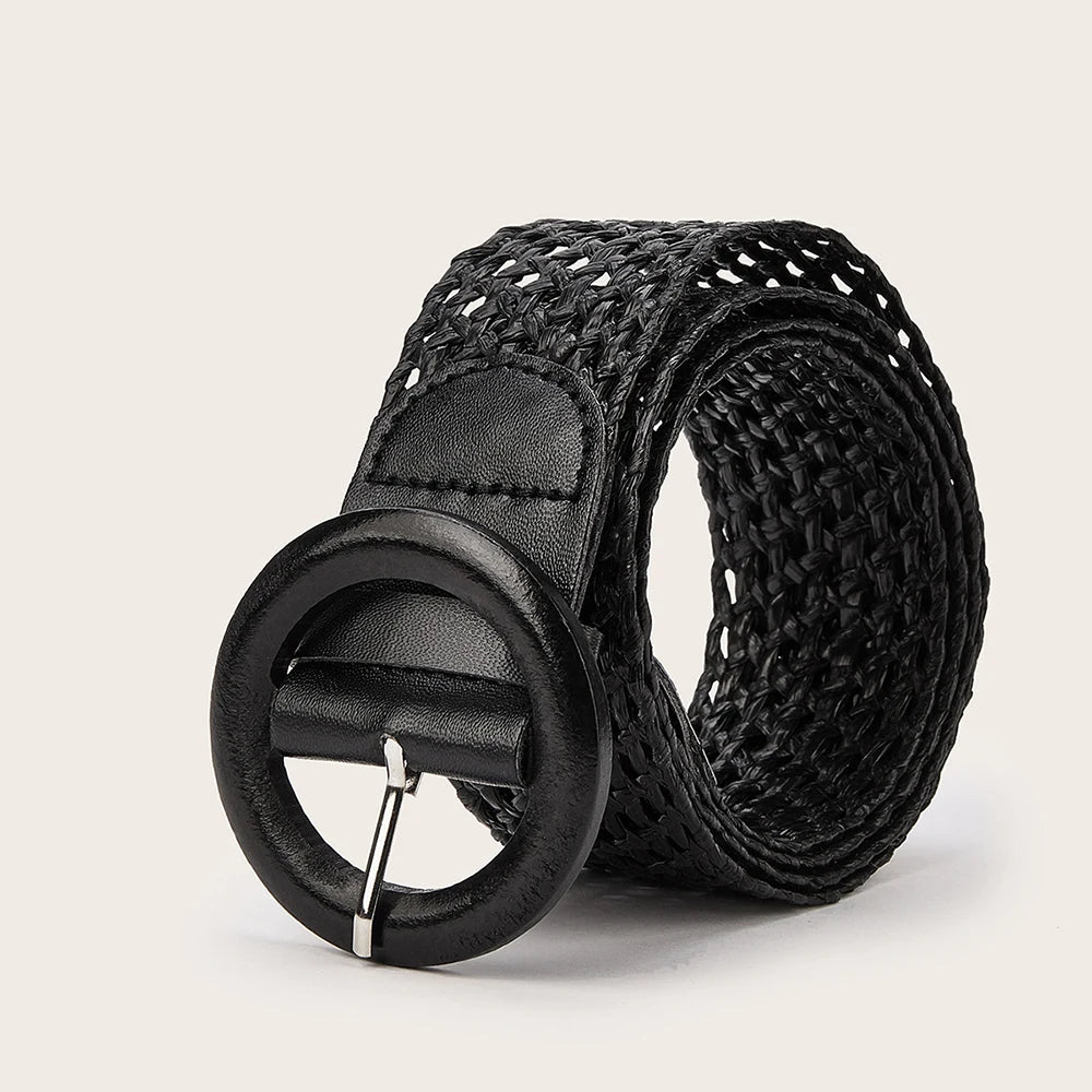 Boho Gevlochten Riem met Houten Gesp