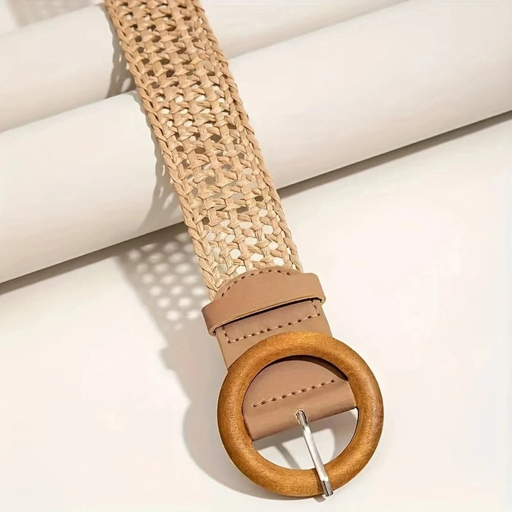Boho Gevlochten Riem met Houten Gesp