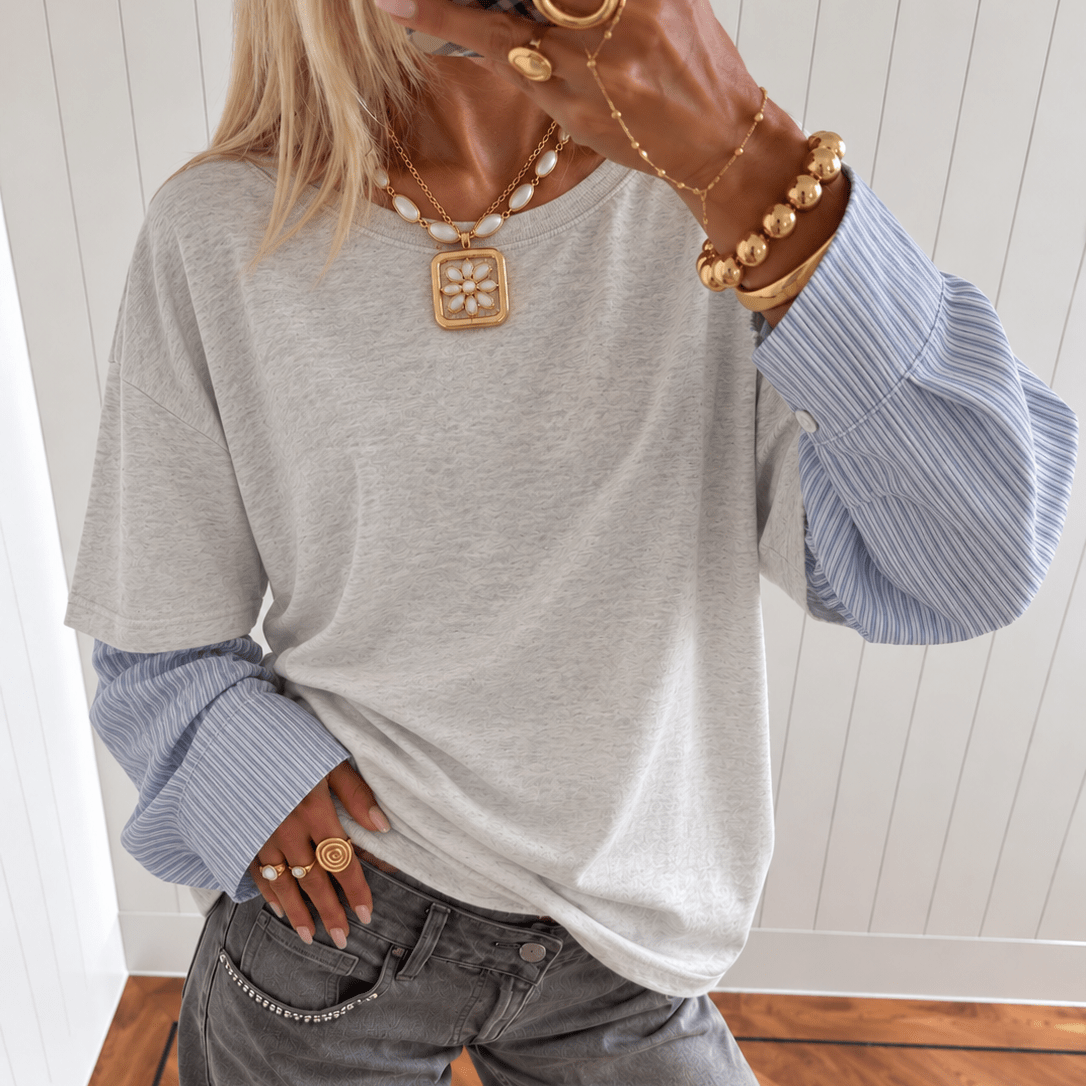Amélie Layered Tee Blue - La Femme Boutique