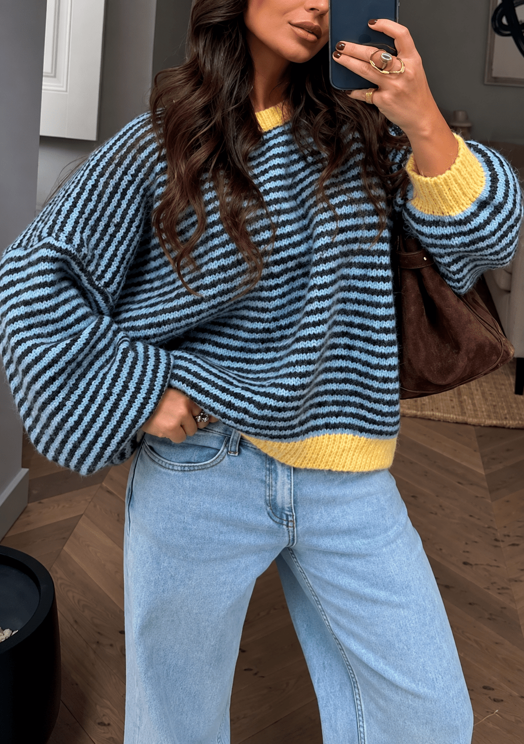 Amélie Striped Sweater - Blue - La Femme Boutique