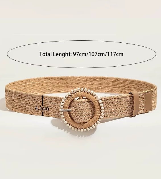 Boho Zomerriem met Ronde Gesp - La Femme Boutique