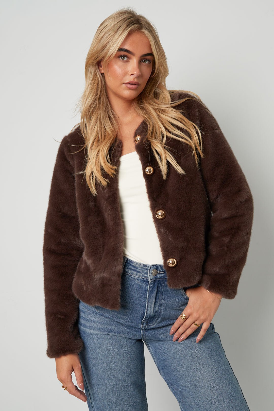 Elodie Jacket Brown - La Femme Boutique
