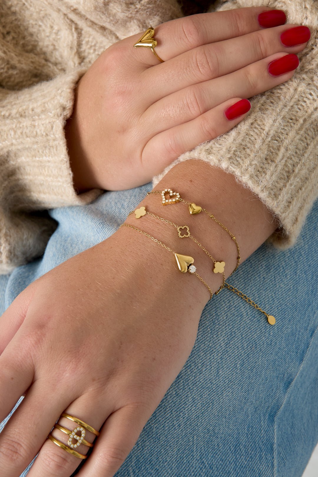 Féline Klaverarmband – Gold - La Femme Boutique