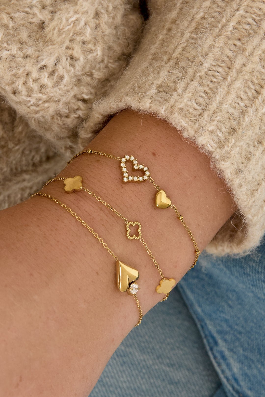 Féline Klaverarmband – Gold - La Femme Boutique