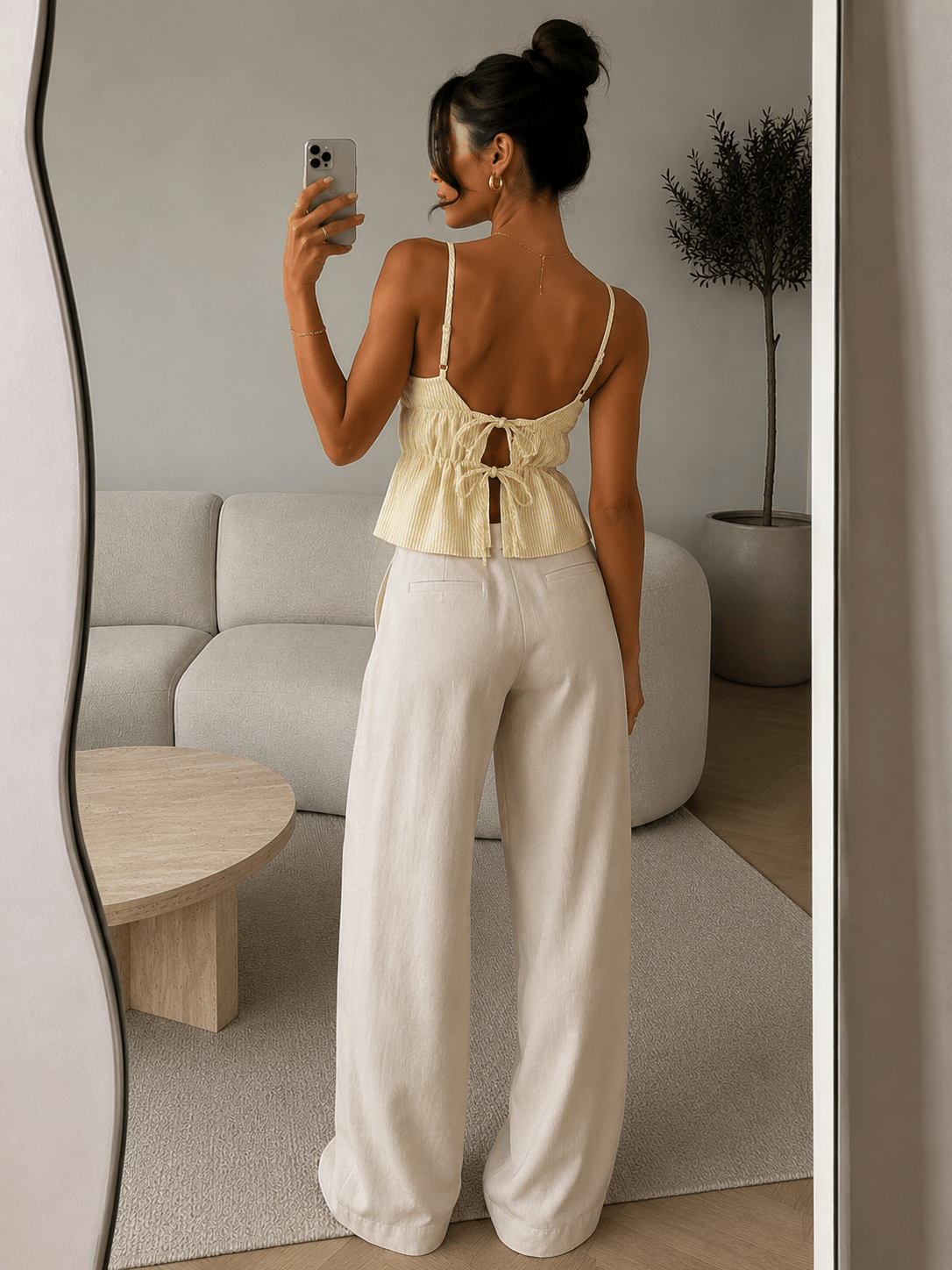 Gestreepte Top met Strik - La Femme Boutique