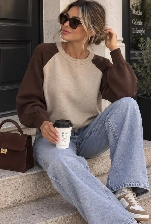 Léonie Sweater Taupe - La Femme Boutique