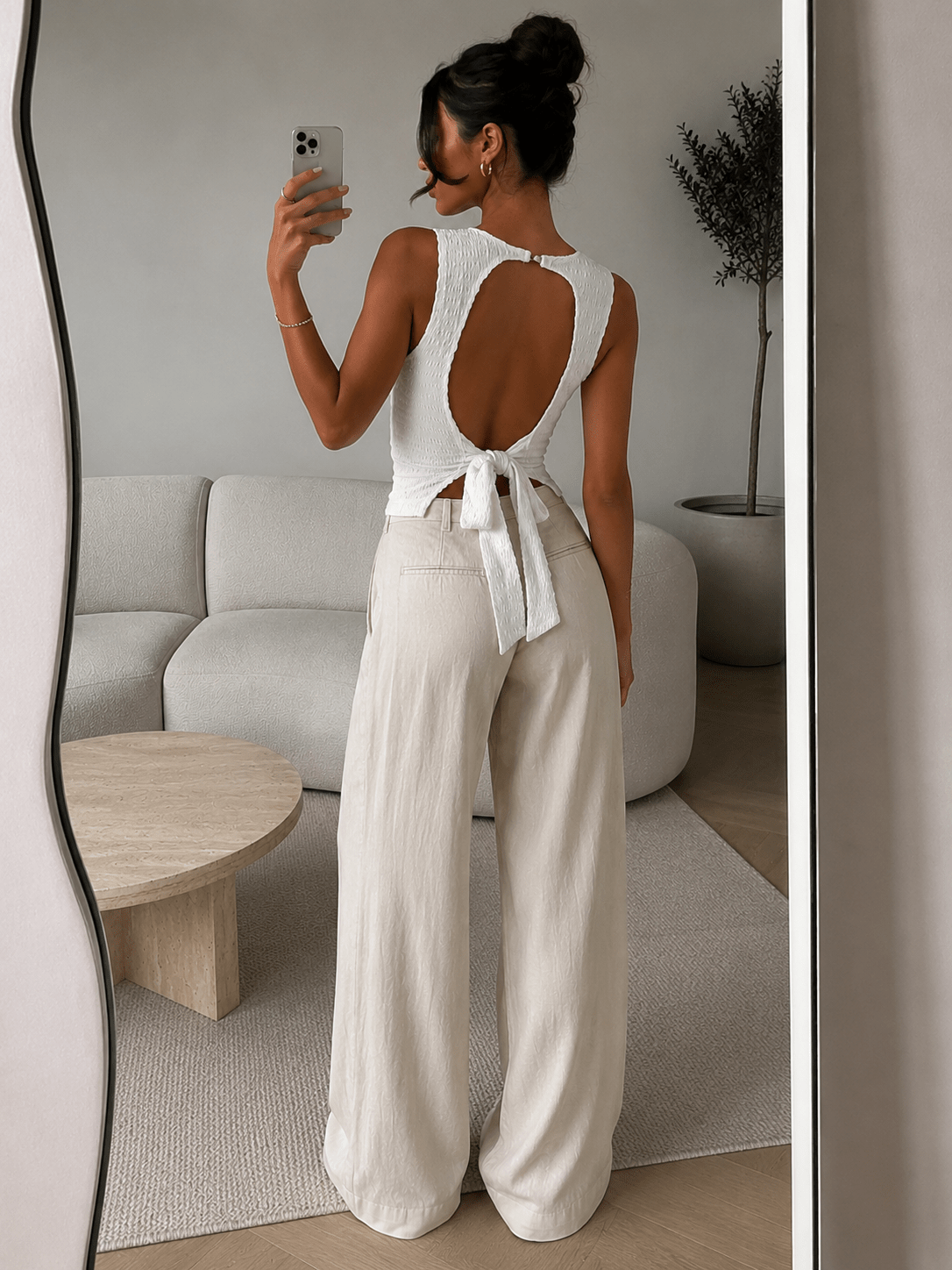 Open Rug Top met Strik - La Femme Boutique