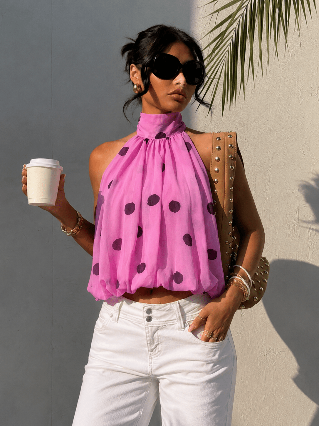 Elegante Polkadot Haltertop voor Dames - La Femme Boutique