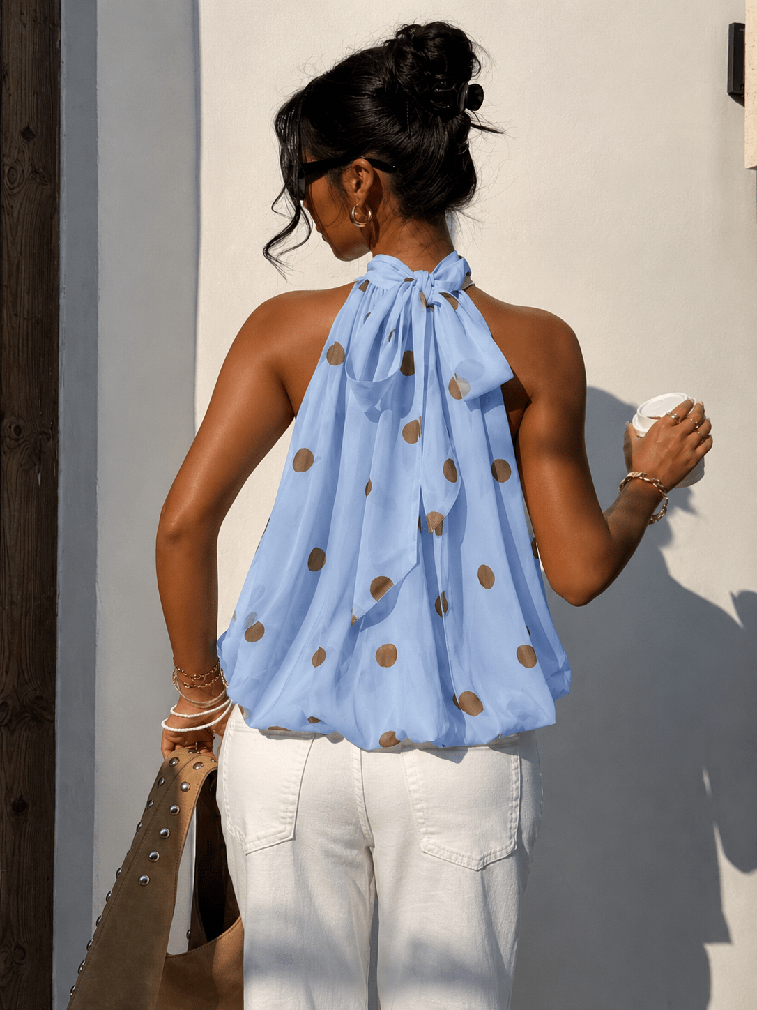 Elegante Polkadot Haltertop voor Dames - La Femme Boutique