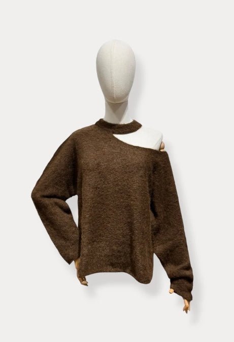 Rosalie Sweater Brown - La Femme Boutique