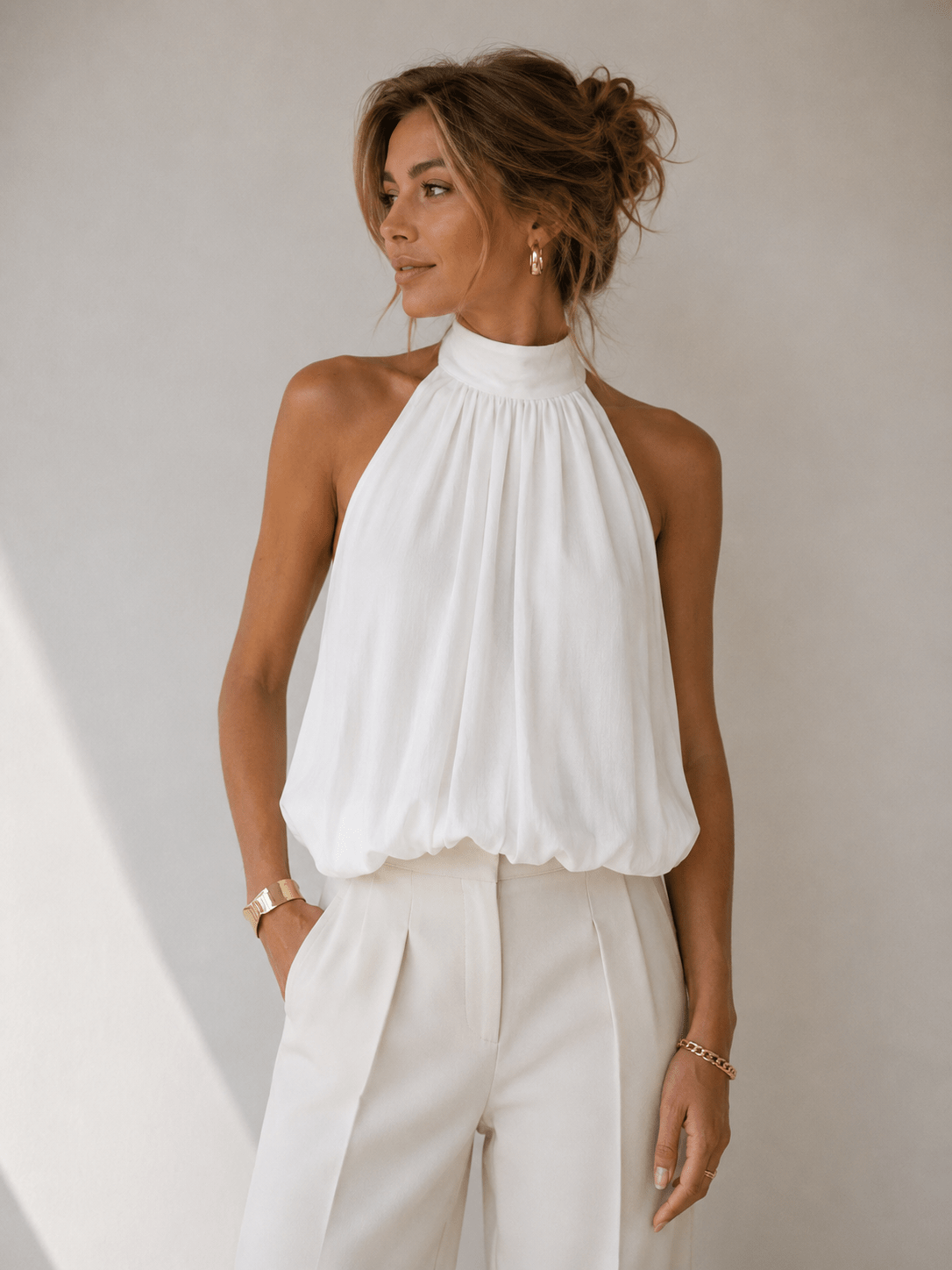 Satijnen Halter Top voor Dames - La Femme Boutique