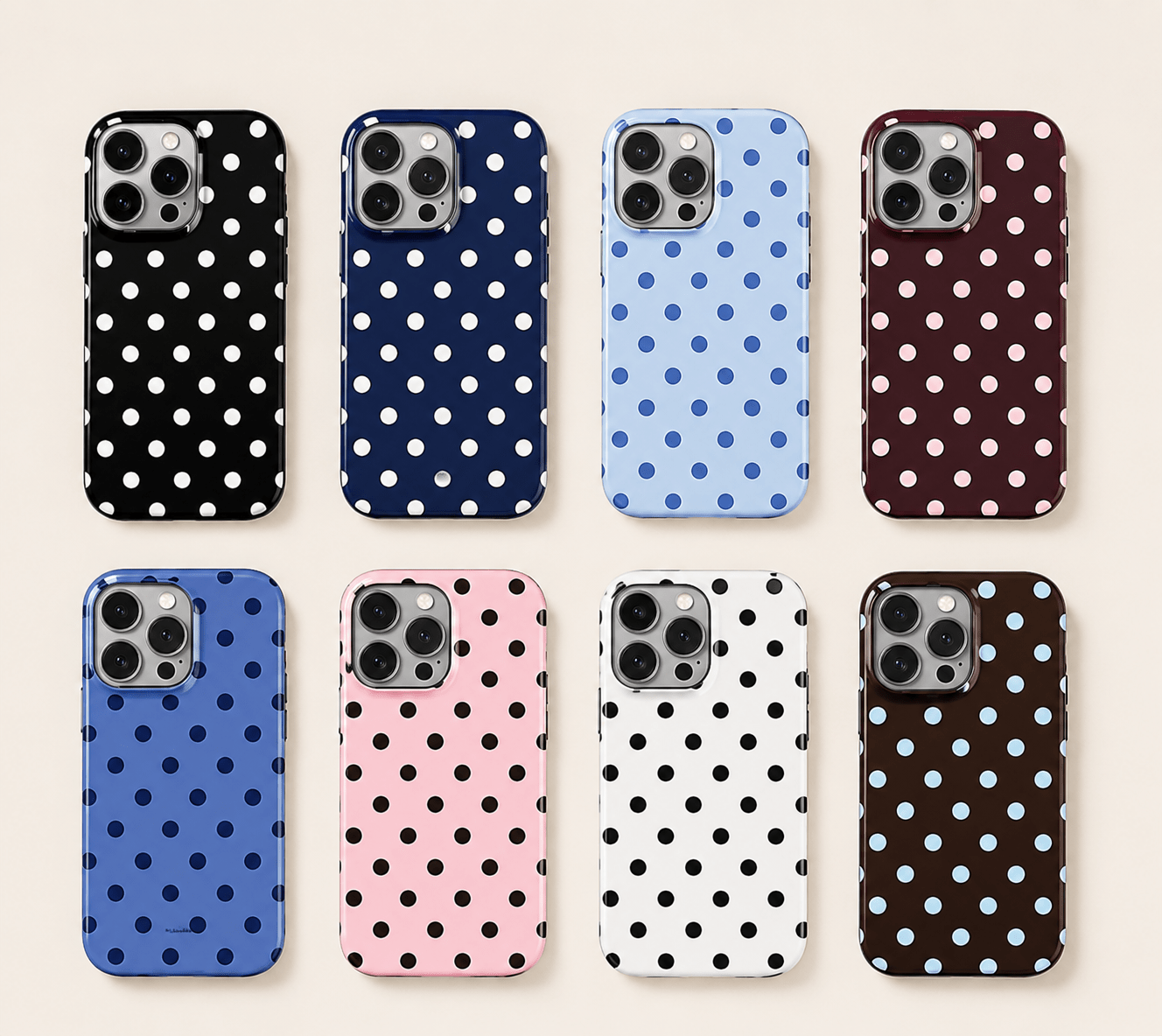 Schattige Polka Dot Telefoonhoes - La Femme Boutique