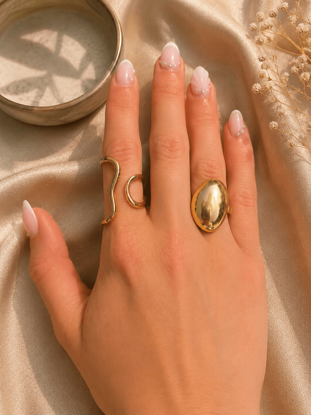 Verstelbare Goudkleurige Ringen Set 2 - La Femme Boutique