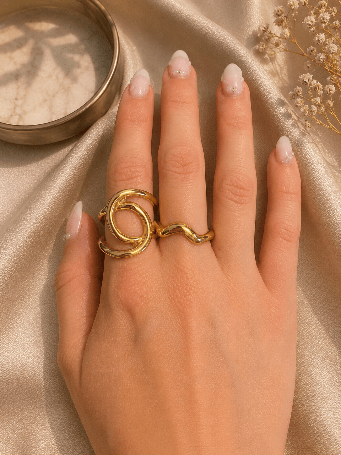 Verstelbare Goudkleurige Ringen Set 3 - La Femme Boutique