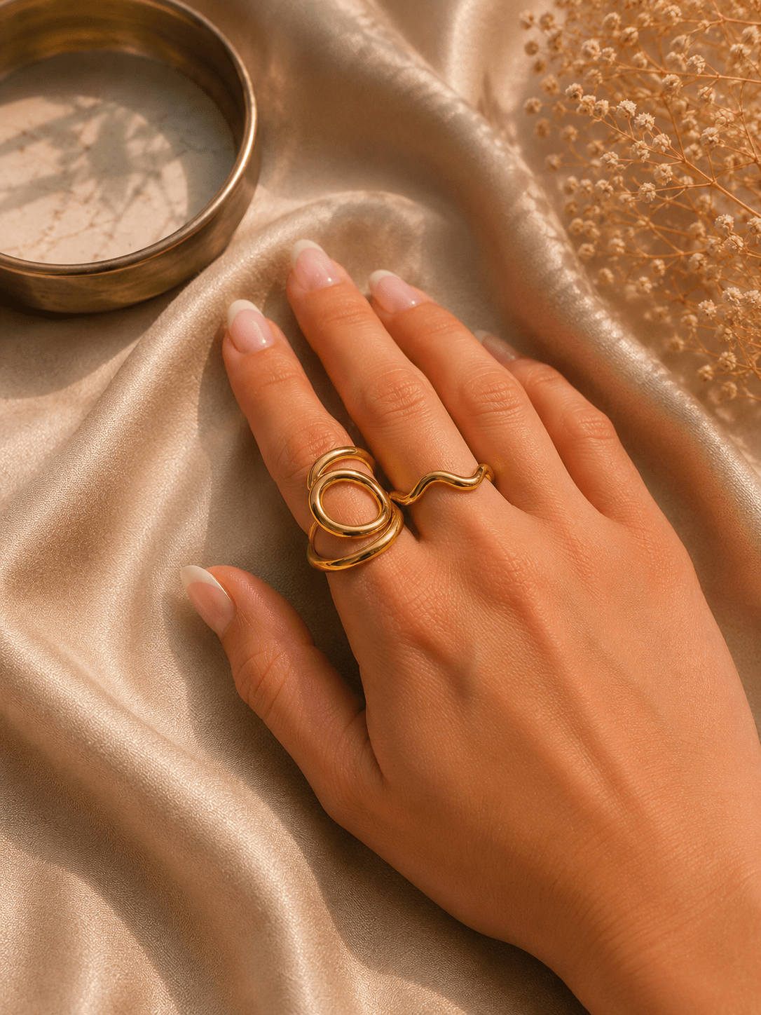 Verstelbare Goudkleurige Ringen Set 3 - La Femme Boutique