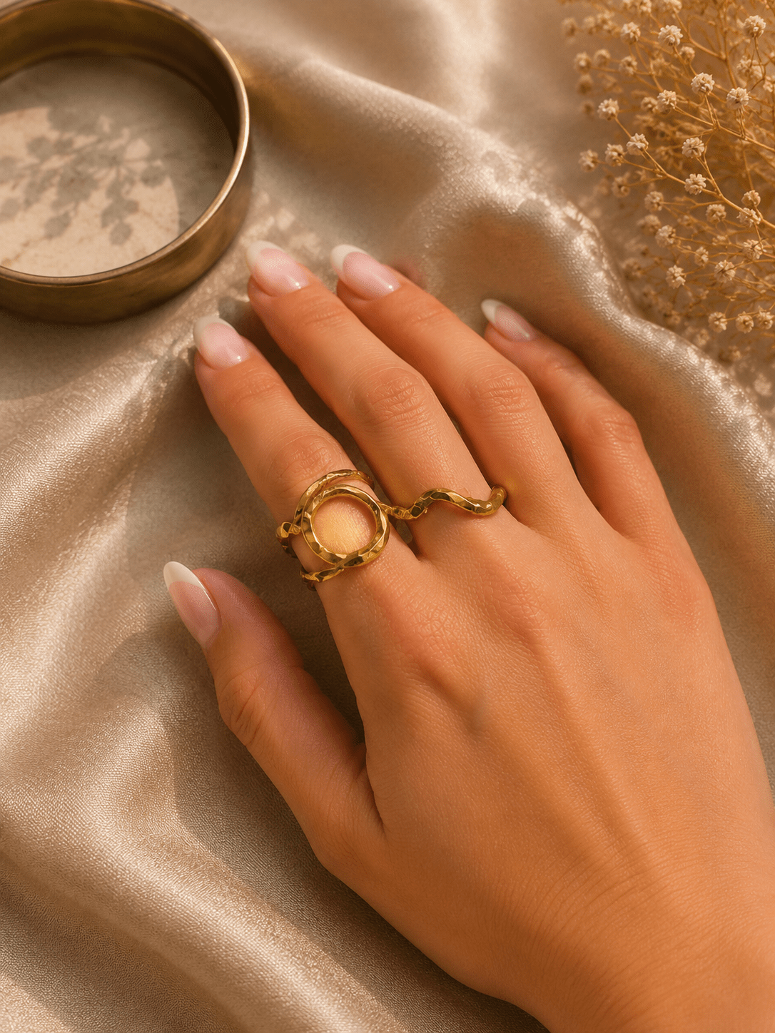 Verstelbare Goudkleurige Ringen Set 3 - La Femme Boutique