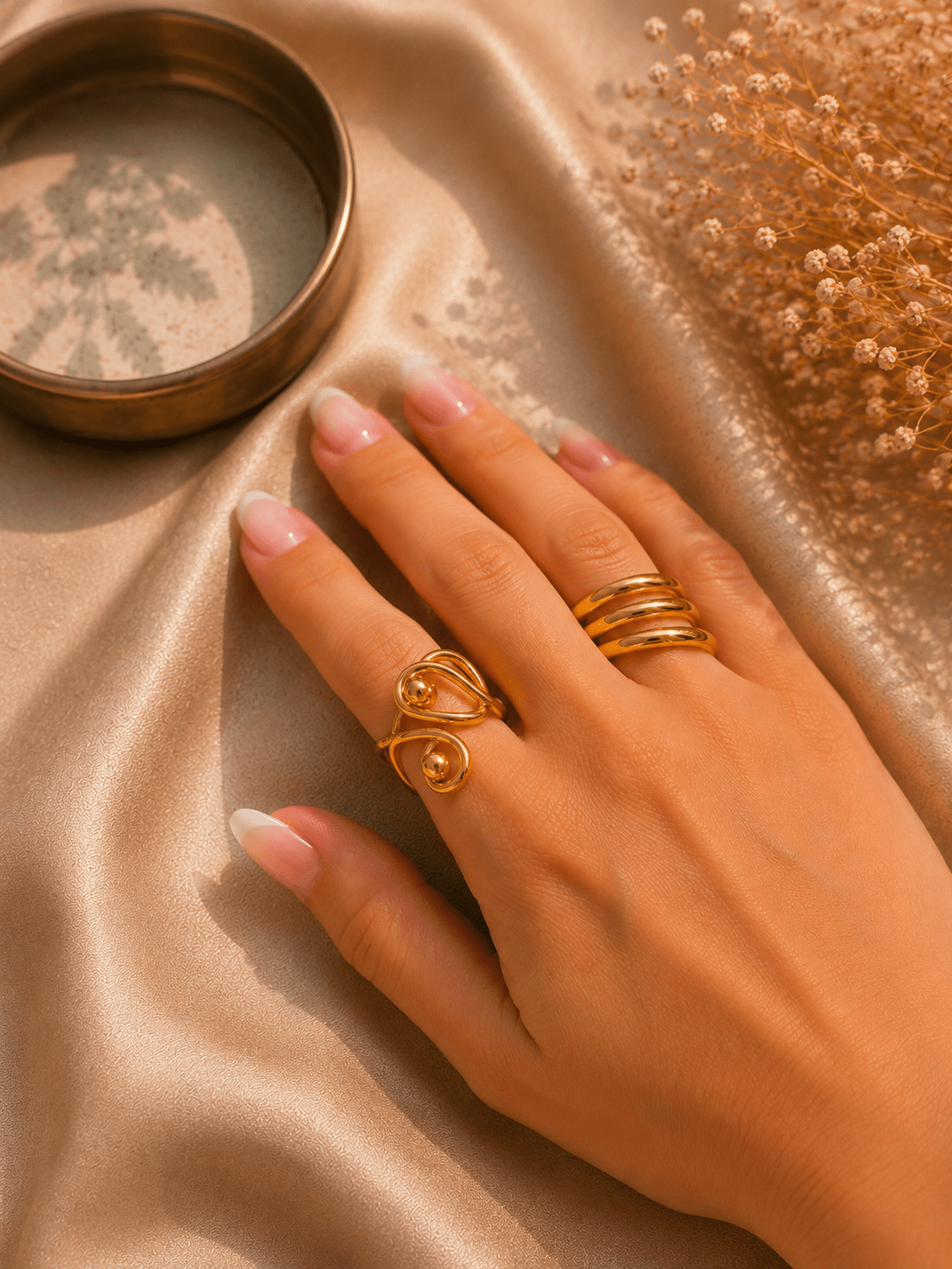 Verstelbare Goudkleurige Ringen Set 4 - La Femme Boutique