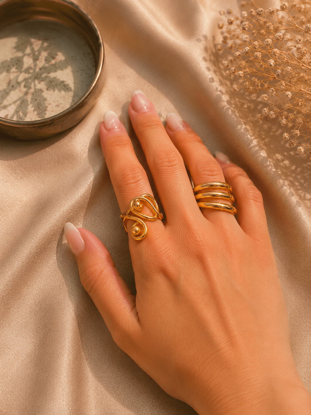 Verstelbare Goudkleurige Ringen Set 4 - La Femme Boutique