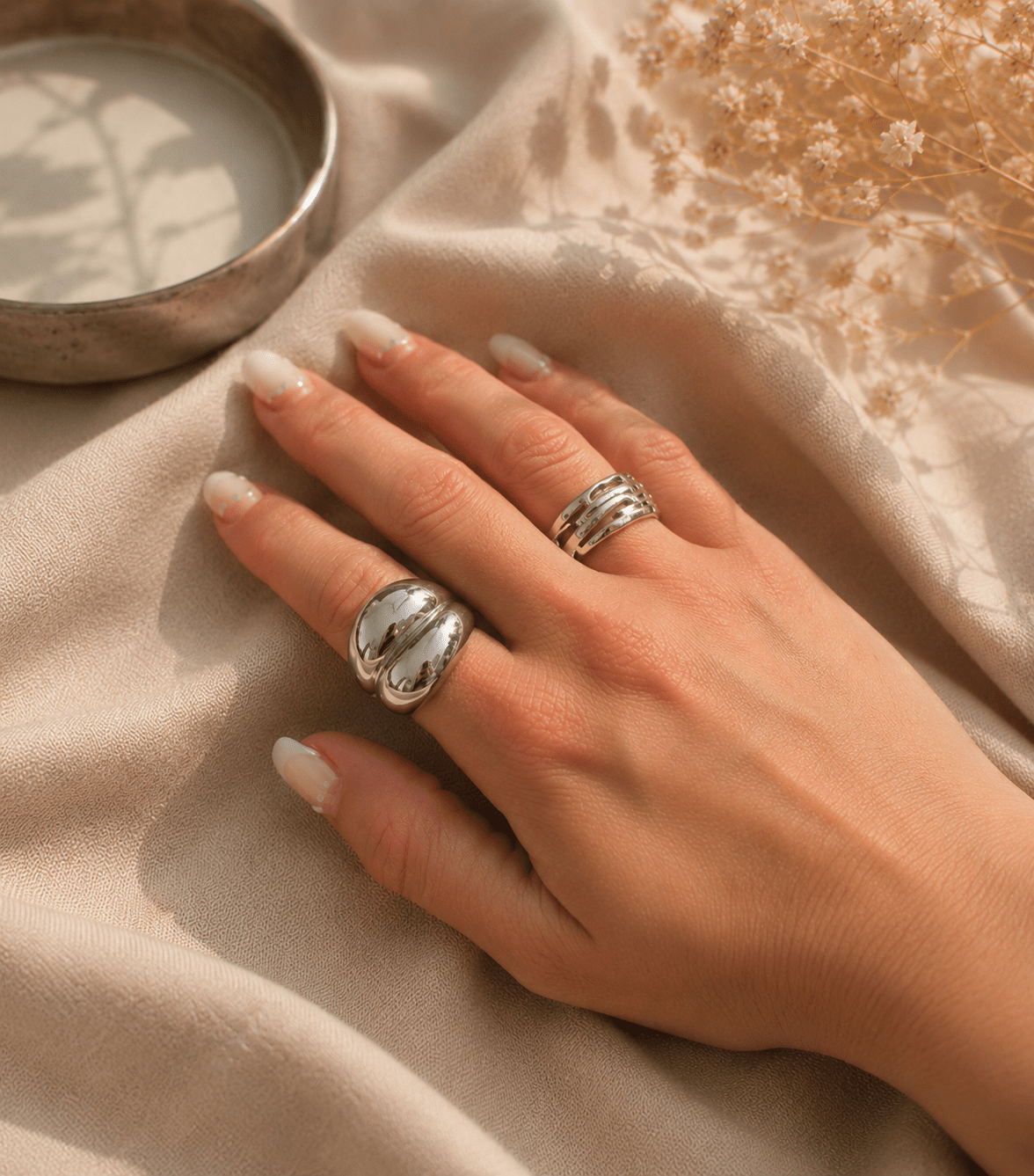 Verstelbare Zilverkleurige Ringen Set 1 - La Femme Boutique