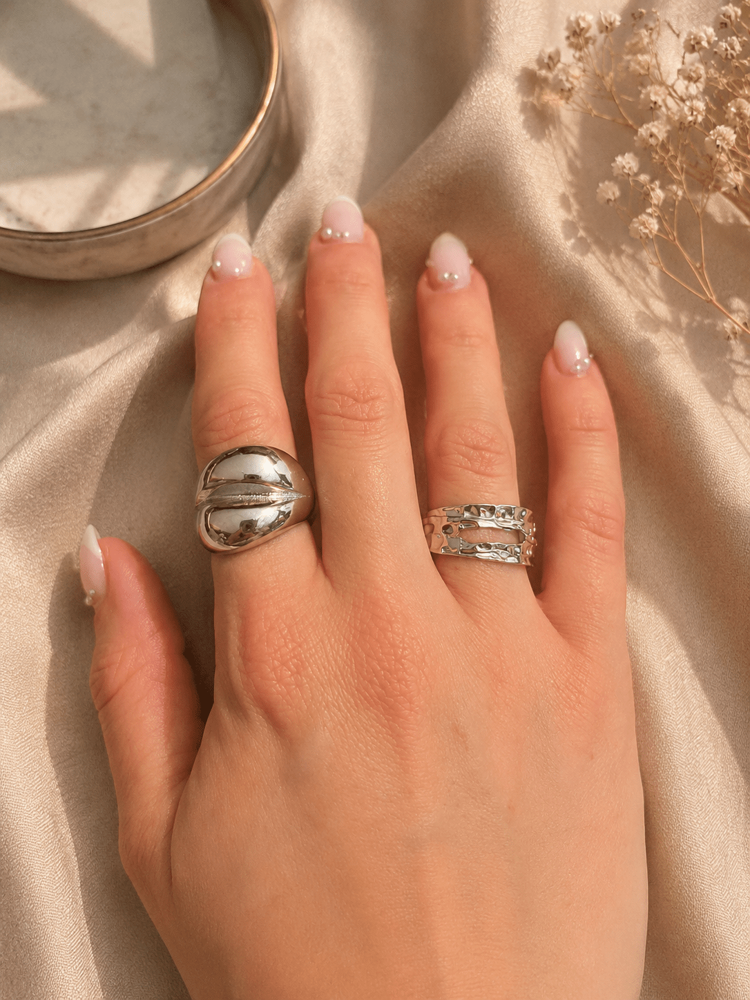 Verstelbare Zilverkleurige Ringen Set 1 - La Femme Boutique