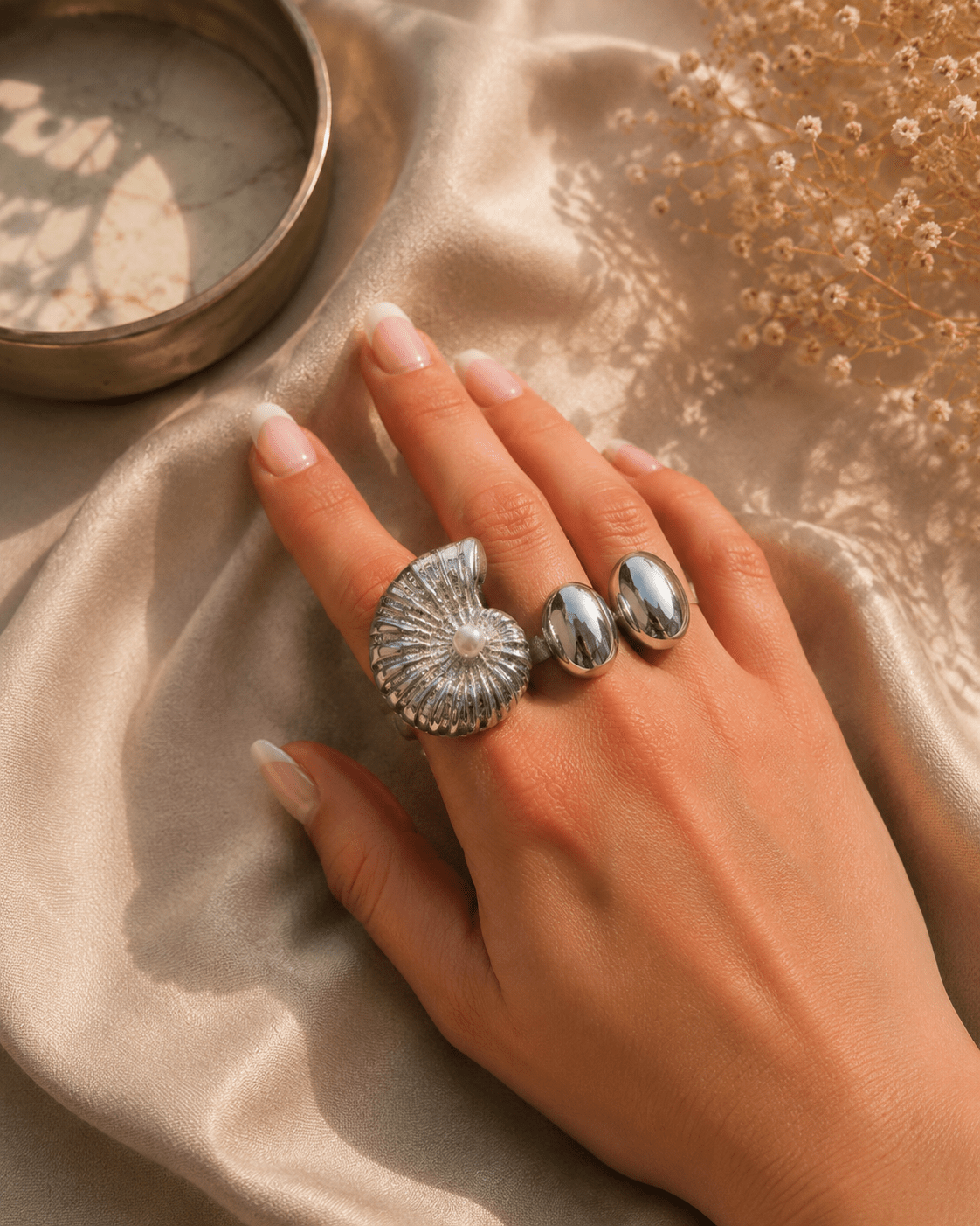 Verstelbare Zilverkleurige Ringen Set 3 - La Femme Boutique